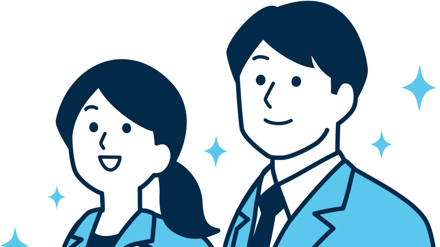 就労移行支援やA型支援で成長を目指す男女のイメージイラスト