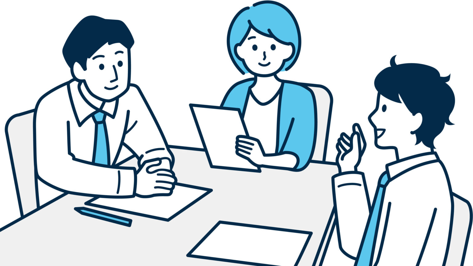 コミュニケーションの違いや苦手なパターンを話し合う様子のイラスト｜ASD当事者の視点で会話の形を整理するイメージ